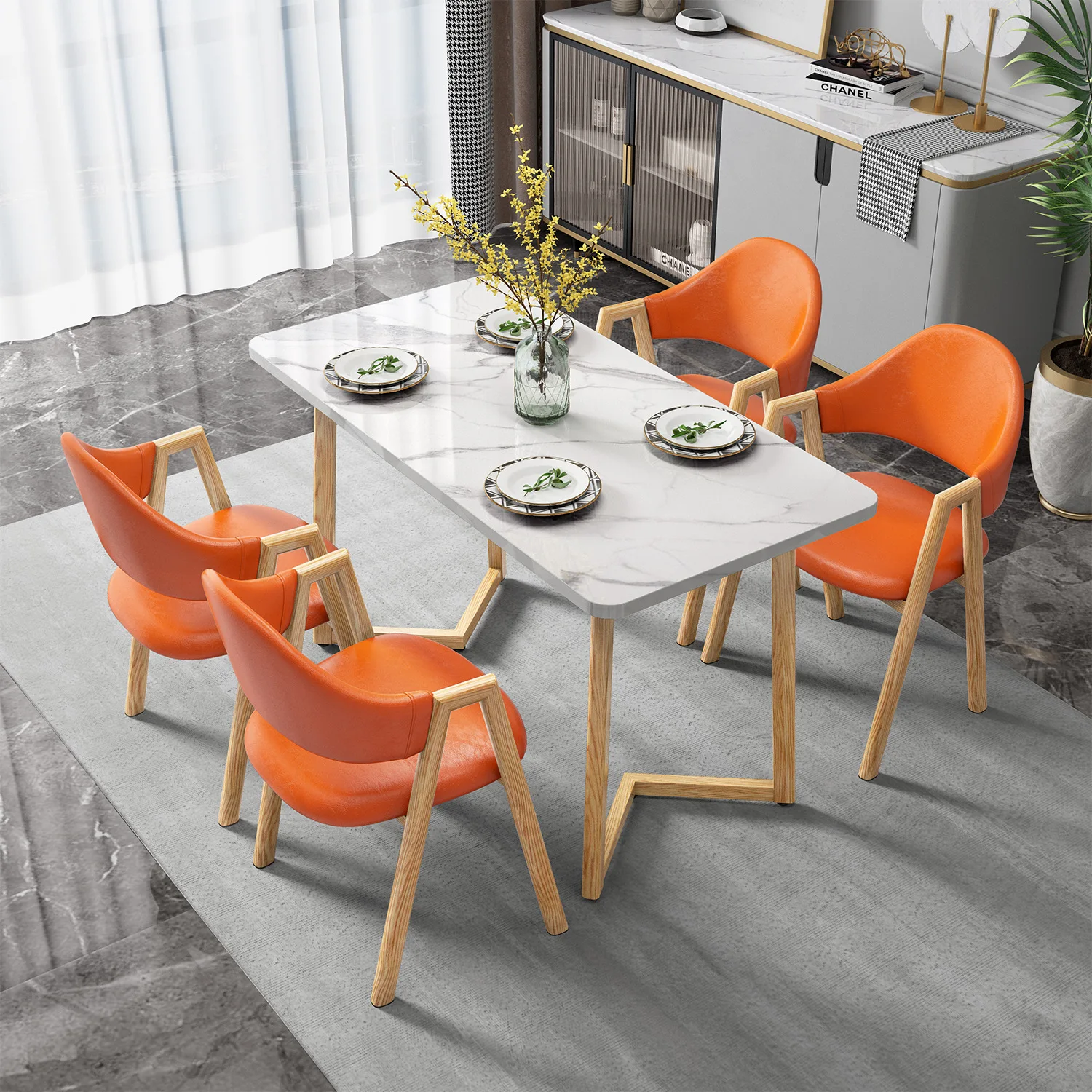 Meja Makan Simple Luxury Scandinavian Set for Dining