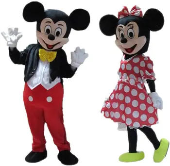 Custom made adult cartoon character couple mickey and minnie mouse mascot costume