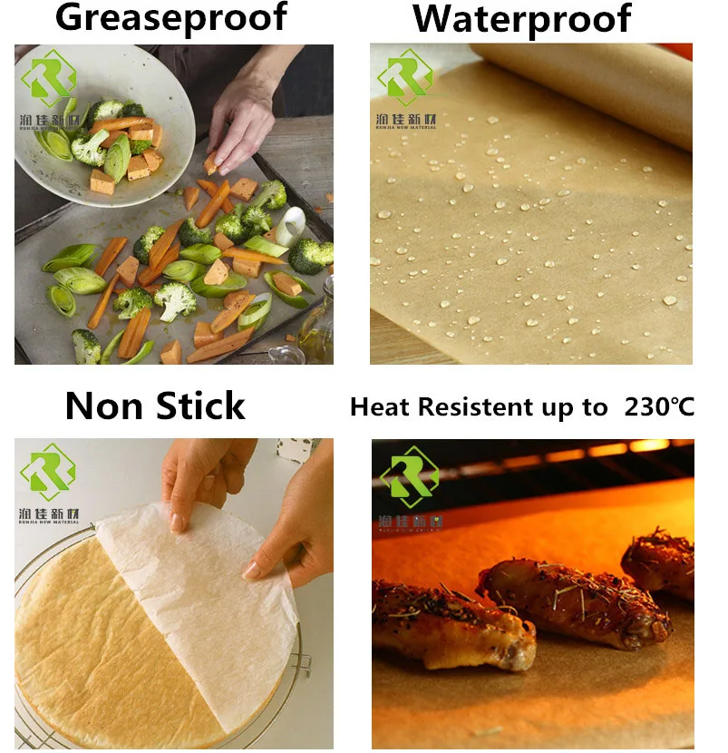 Pre Cut Food Grade Paper Siliconized Colored Baking Parchment Paper