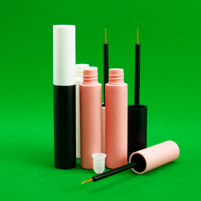 Empty Pink Mascara Tubes Square Eyelash Tube Makeup Eyeliner Tube with Brush Plastic Cosmetic Screen Printing Carton Box 50PCS