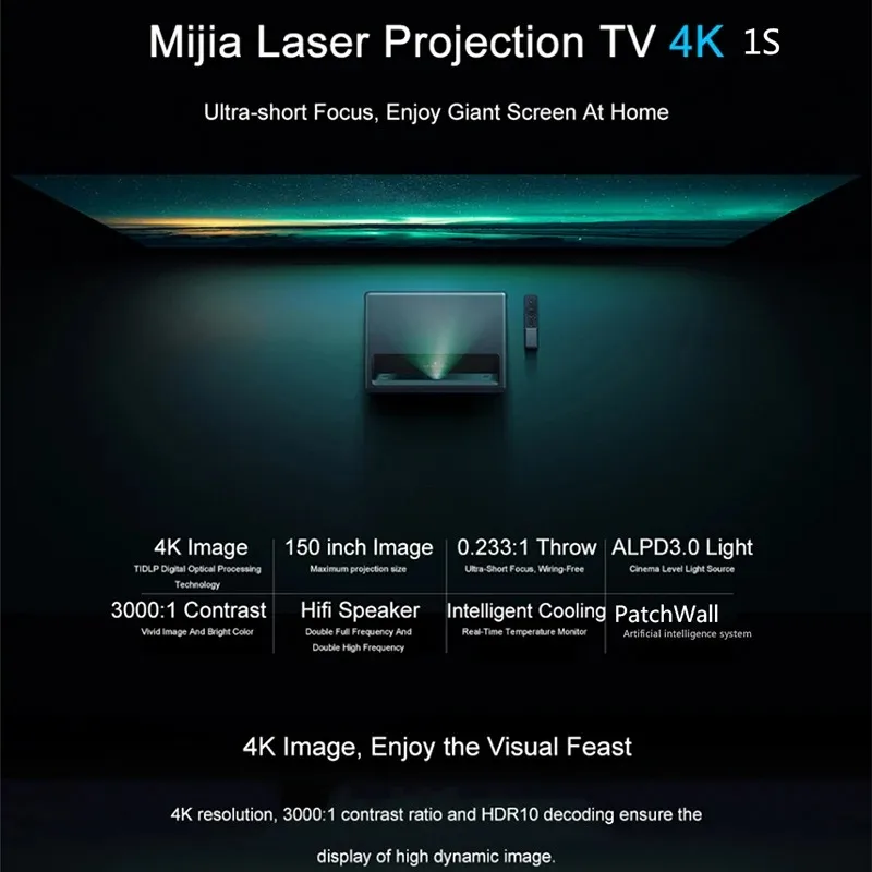 Xiaomi 7000lumens Mijia Laser Tv Projector 4k 1s Xiaomi Ultra Short ...