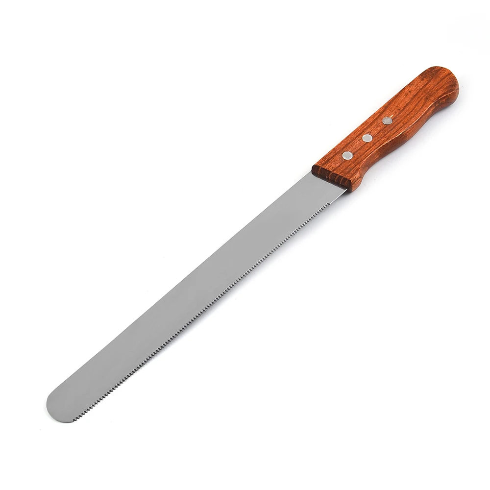 Factory wholesale 8/10/12/14 inch stainless steel bread knife with wooden handle