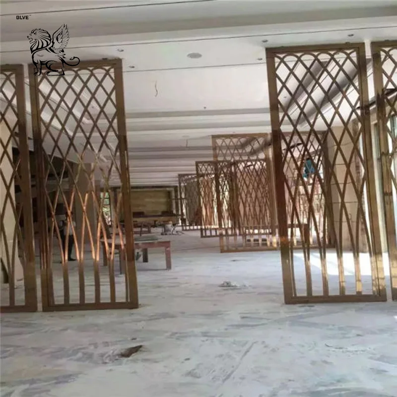 Wholesale Home Decor Metal Art Stainless Steel Transparent Screen Room Divider