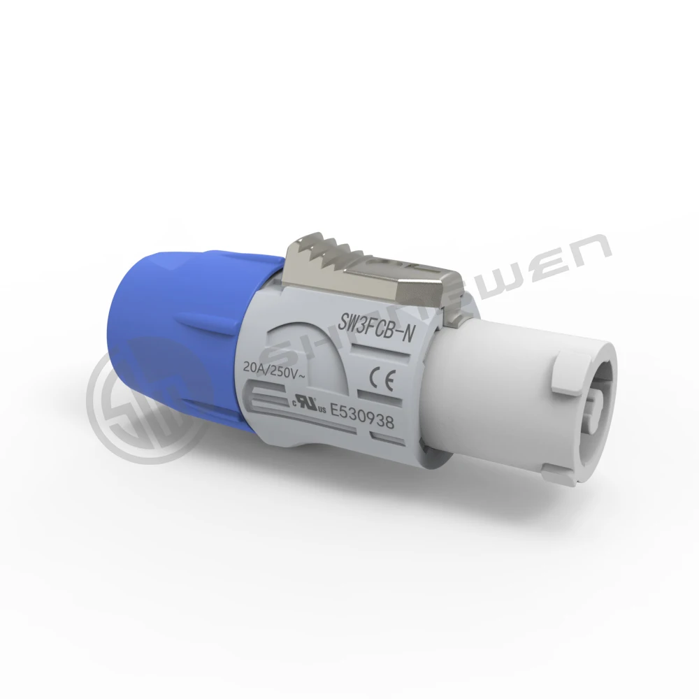 Ip44 Indoor Lockable Triple Core 250V AC Connector Female and Male Powercon Connector