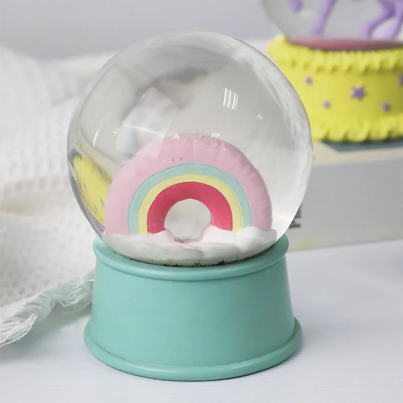 Redeco Customizable Snow Globe Glass Diy Snow Globe Ornament Resin Crafts For Gifts Home