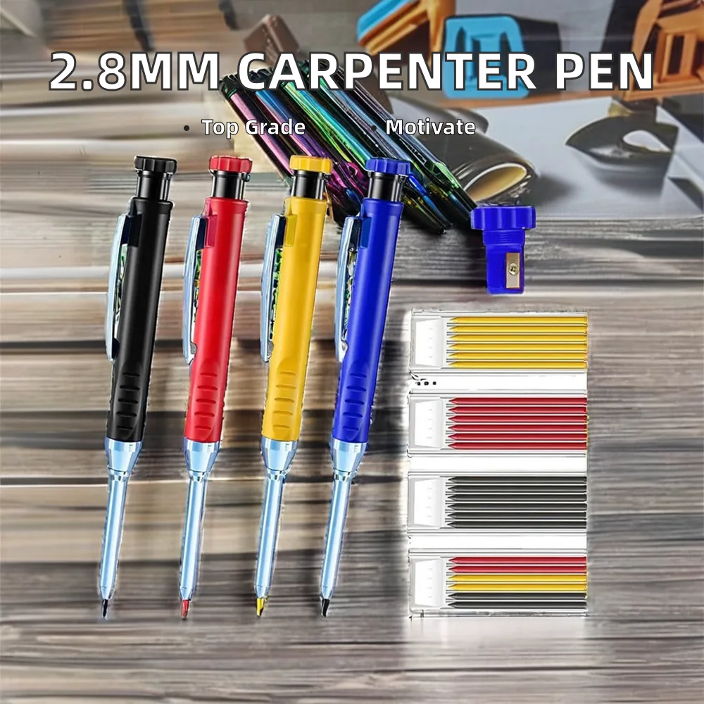 Профессиональная Инженерная ручка для деревообработки 2 8 мм металлический плотницкий карандаш с логотипом на заказ длинной головкой глубоким отверстием пластмассовый