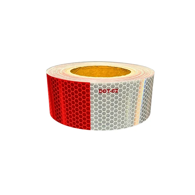 High Visibility Red White Dot C2 Reflective Warning Tape For Vehicle
