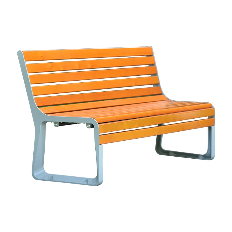 Anticorrosive wood Square chair legs Outdoor cast aluminum rest seat with outdoor backrest strip