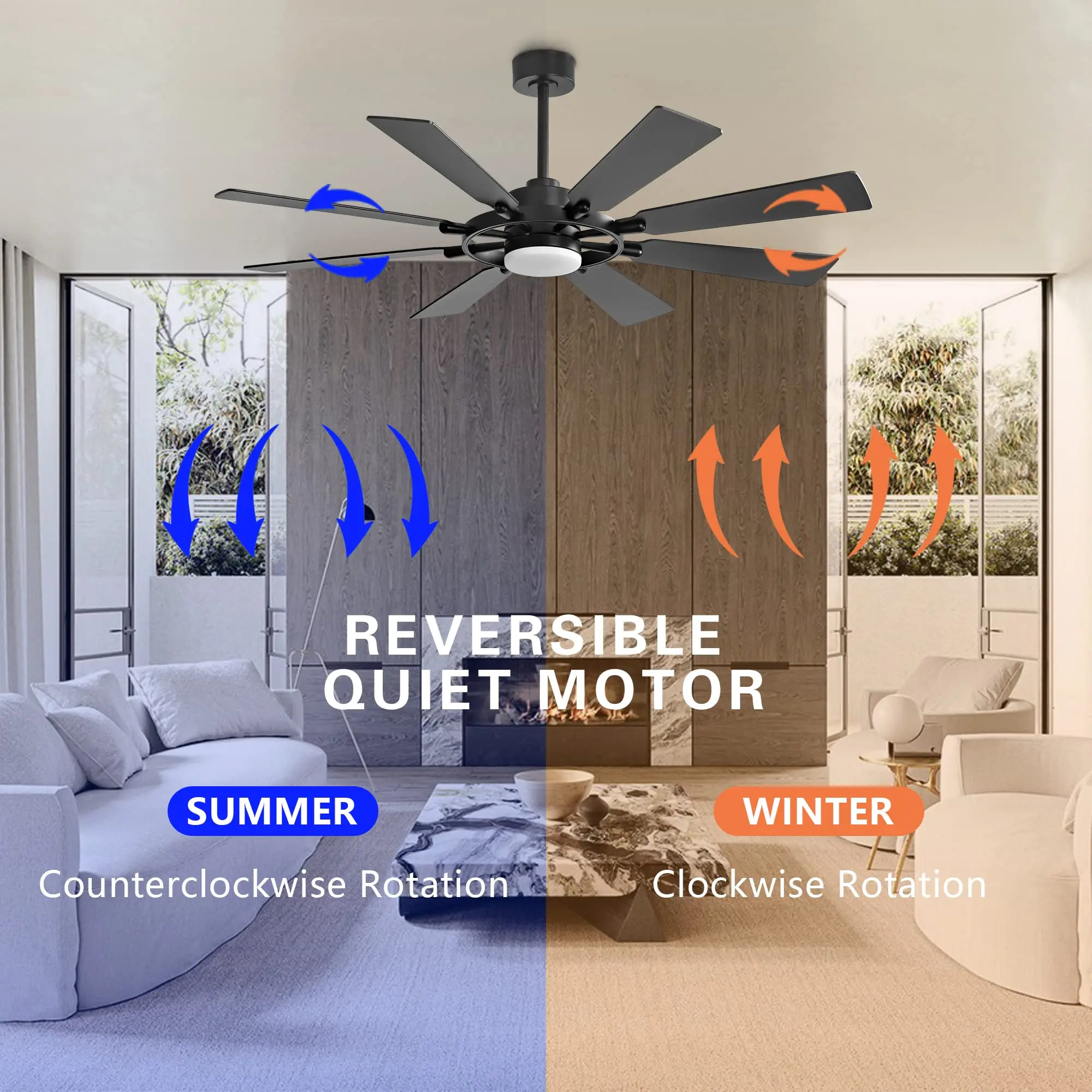Simple Modern Fan Chandelier Invisible Ceiling Fan Light Living Room