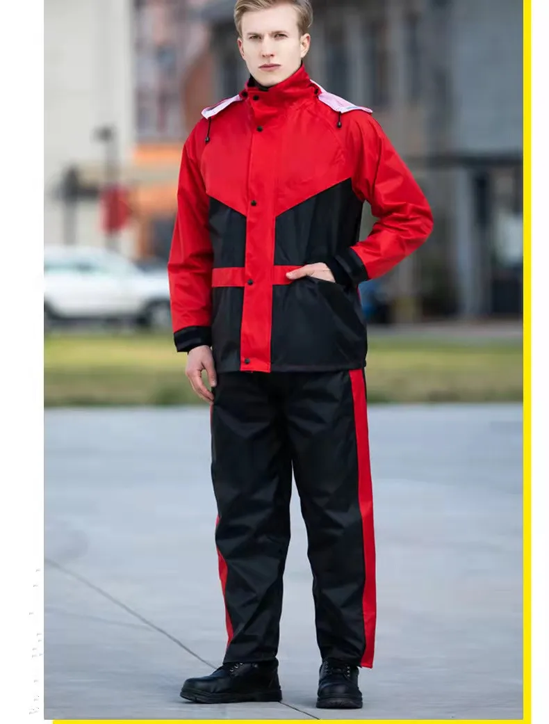 Traje De Lluvia Impermeable Para Hombre Y Mujer – Ideal Para Moto, Ciclismo, Pesca, Con Tiras Reflectantes Y Transpirable