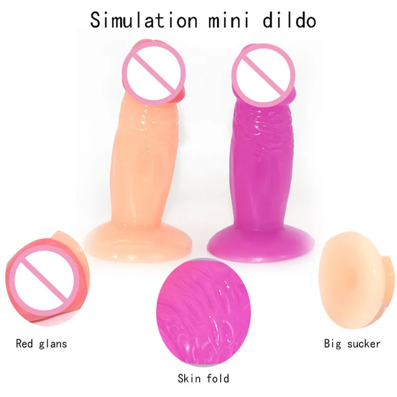 LUUK 10.5cm Drop Shipping Thin Short Plastic Penis Elastic Tiny Dildo for Men Sex Toys