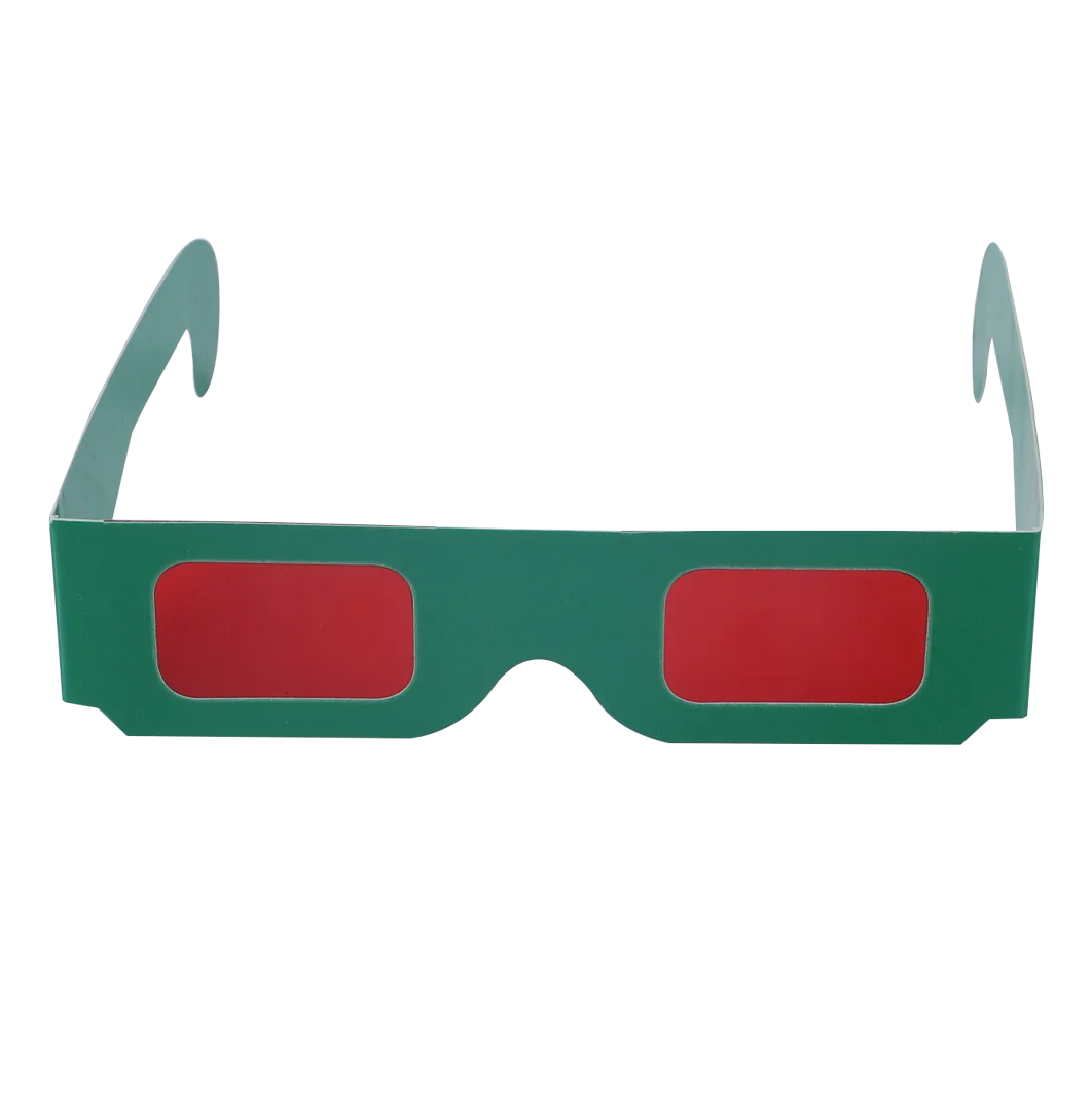 Lunettes Style espion 3D vert et bleu, verres à filtres rouges