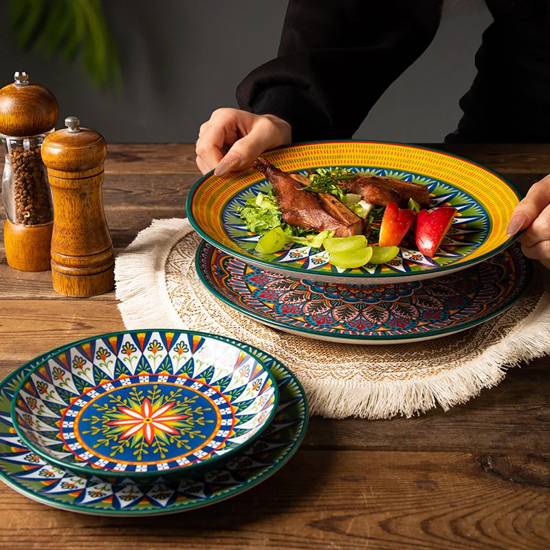 Colorful Mexican Ceramic Dinnerware - High-End Retro