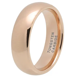 Coolstyle Jewelry Wholesale 7mm Rose Gold Plated Tungsten Carbide Finger Ring for Men Women Fashion Engagement Wedding Band