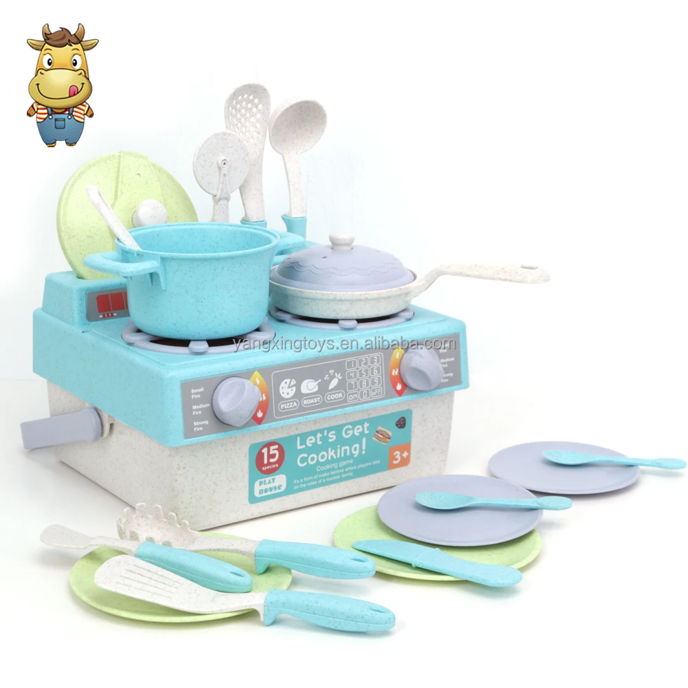 Домашняя кухонная игрушка от производителя газовая плита игрушки для приготовления пищи Экологичная Пшеничная солома детская ролевых игр посуда инструменты