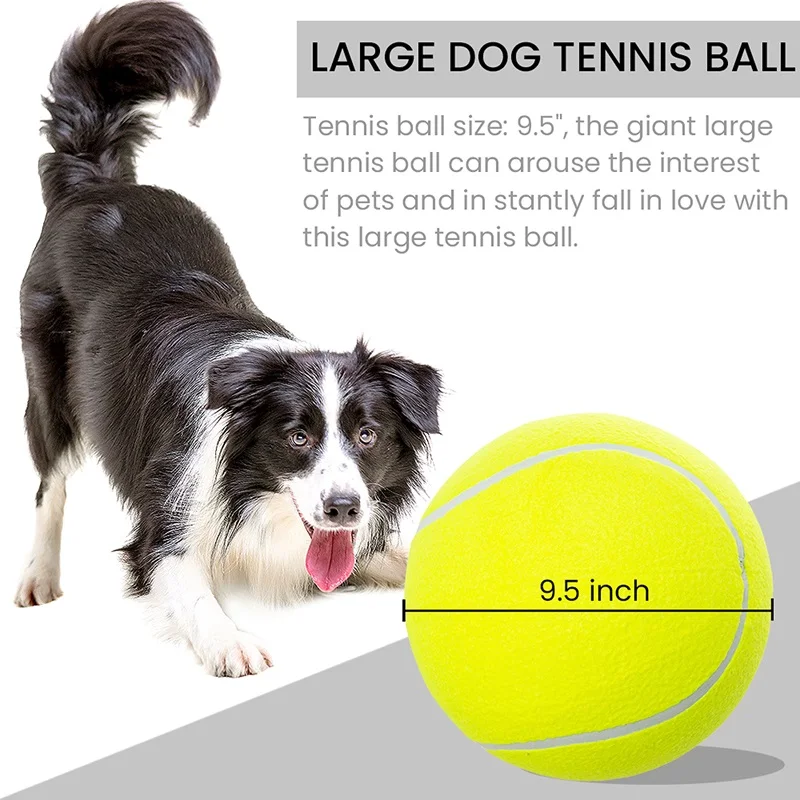 9.5 inch big Tennis Ball Promotional Colored  Inflatable Rubber Dog Toys Ball Funny Interactive Dog Balls details