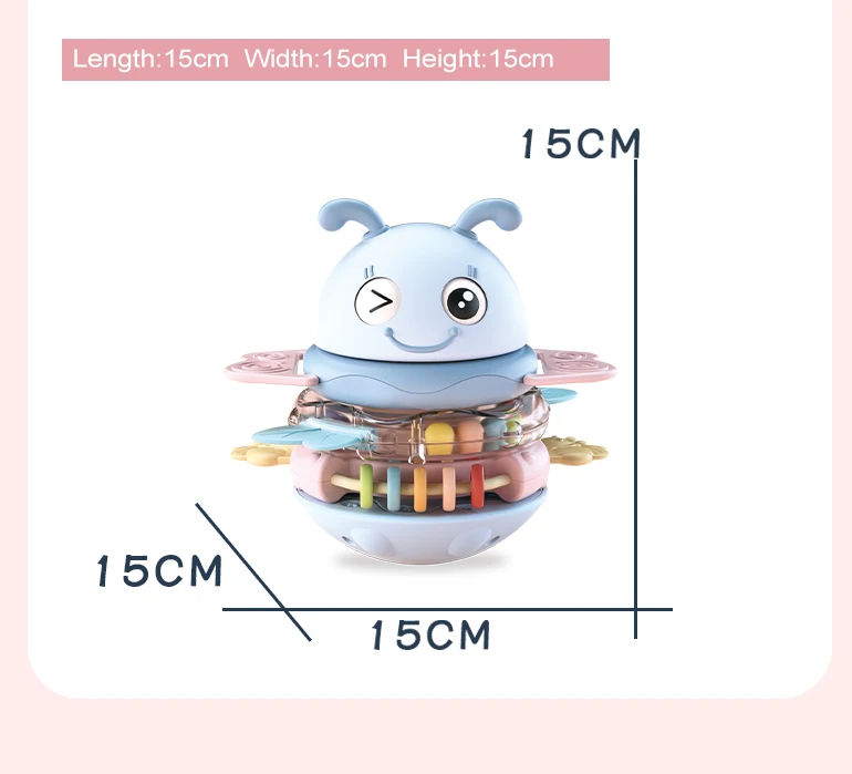 Educational Latest New Baby Roly Poly Toy Tumbler Plastic Music Lighting Ball for Kids