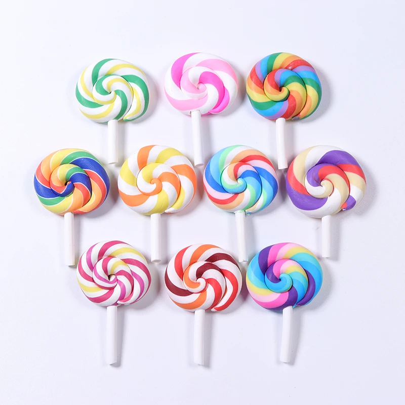 Lollipops Simulation 35 pcs Simulation Rainbow Lollipop polymère Candy Candy Jouet 