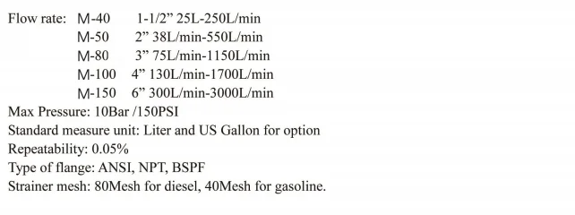 Mechanical Equipment M40 Positive Displacement Flow Meter for Diesel Measurement With Counter PD Flow Meters