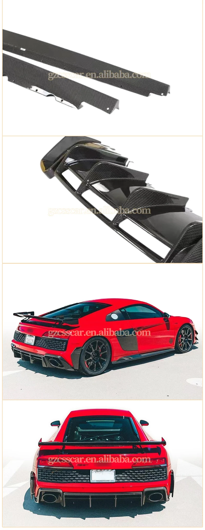Audi R8 2022-2024 Performance Carbon Fiber Body Kit & Customization Options