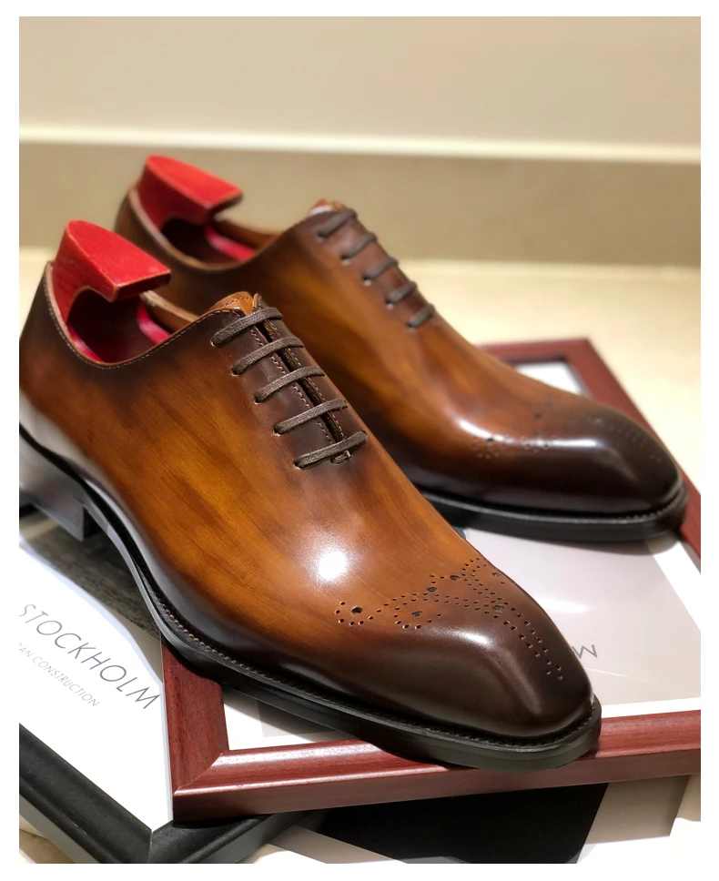 Alf64wh5 Gentleman Elegant Handmade Brogue Official Business Cowhide