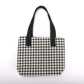 Hot Sale Factory Price Portable Fabric Handbag  Small Zipper Pocket Canvas Tote bag