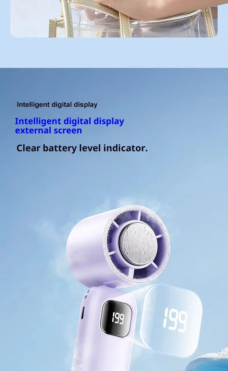 New Model Handheld Fan with 199-speed High-power-border Outdoor Charging Portable USB Cooling Small Fan for Wholesale
