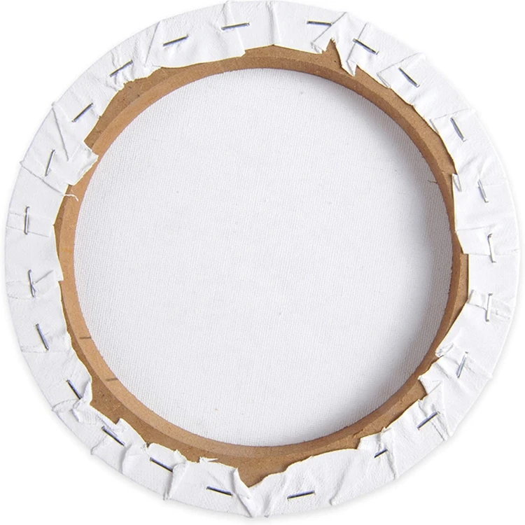 Custom Size Round Stretched Canvas Board with MDF Frame Waterproof and 1.5cm Thickness for Oil Acrylic Paints