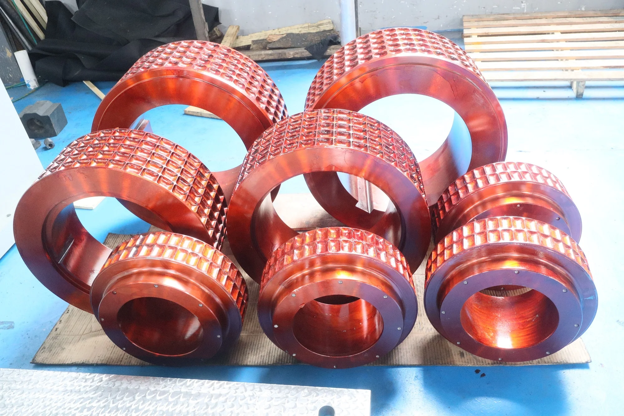 Luoyang Yogie High Quality Customized Non Standard Large Size Corrugated Dimpled Cast Roller Shell