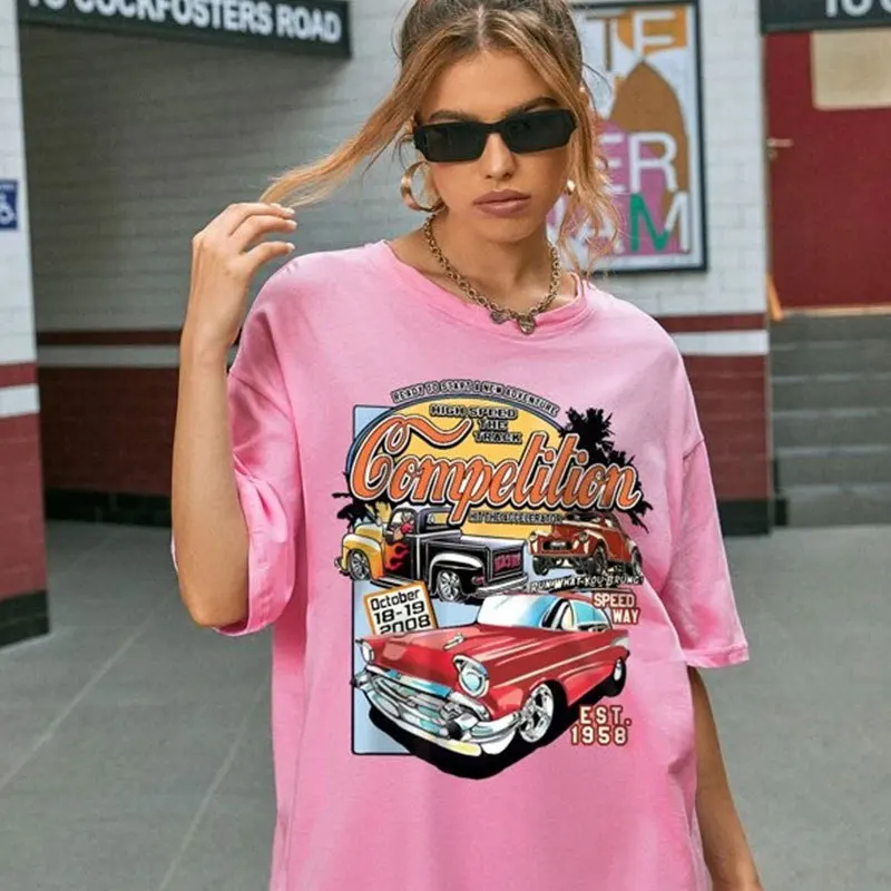 Oversized Car Graphic T-shirt