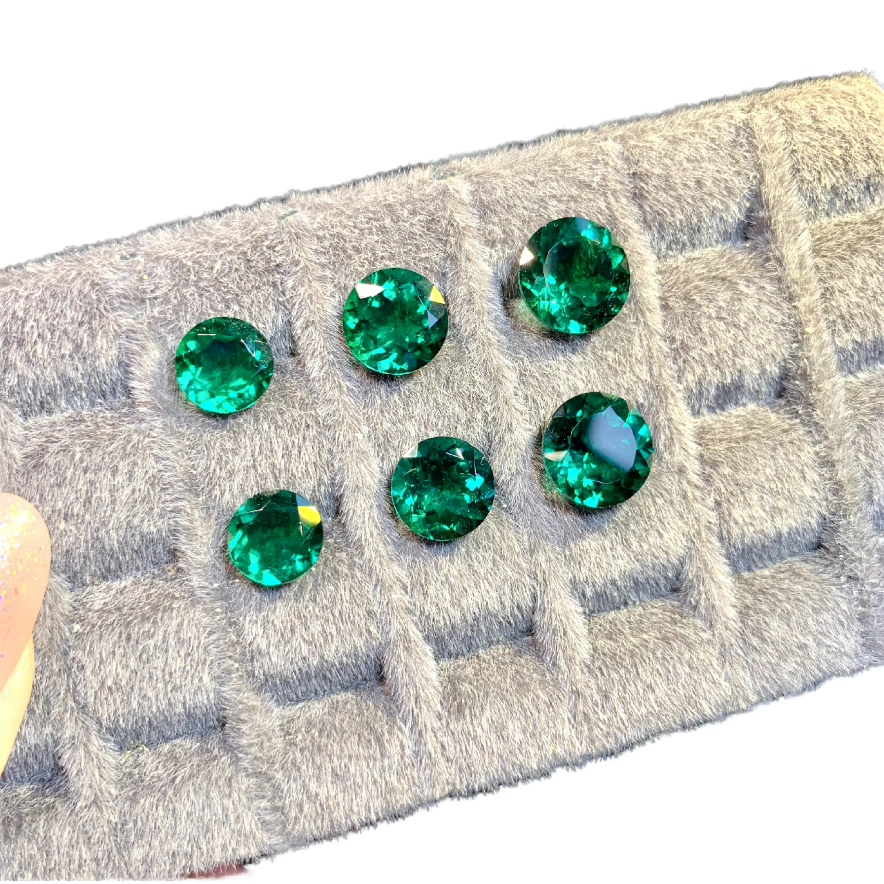 Manufacturer Round Cut Zambia Emerald Loose Stones Wholesale Lab