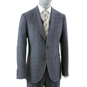 Men's Business Woolen Suit New Design Single Breasted Notched Collar Prince Wales Plaid Blazer Plus Size Zipper Fly Anti-Wrinkle