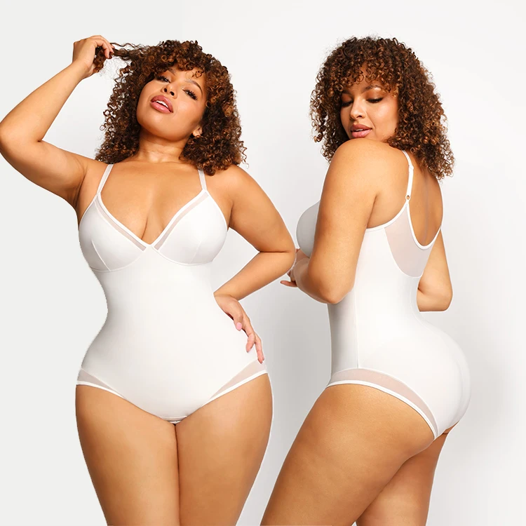 Hexin Fashion 2023 New Design Best Selling Lace Slimming Deep Vneck