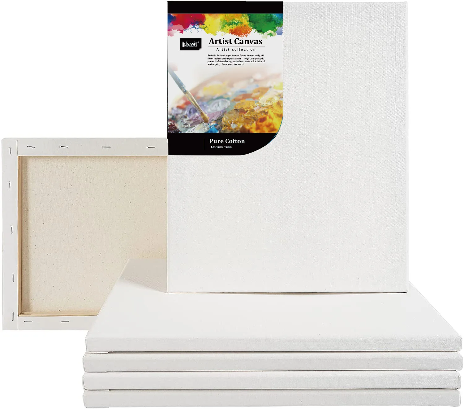 Wholesale Professional Blank Pure Cotton Stretched Artist Paint Canvas