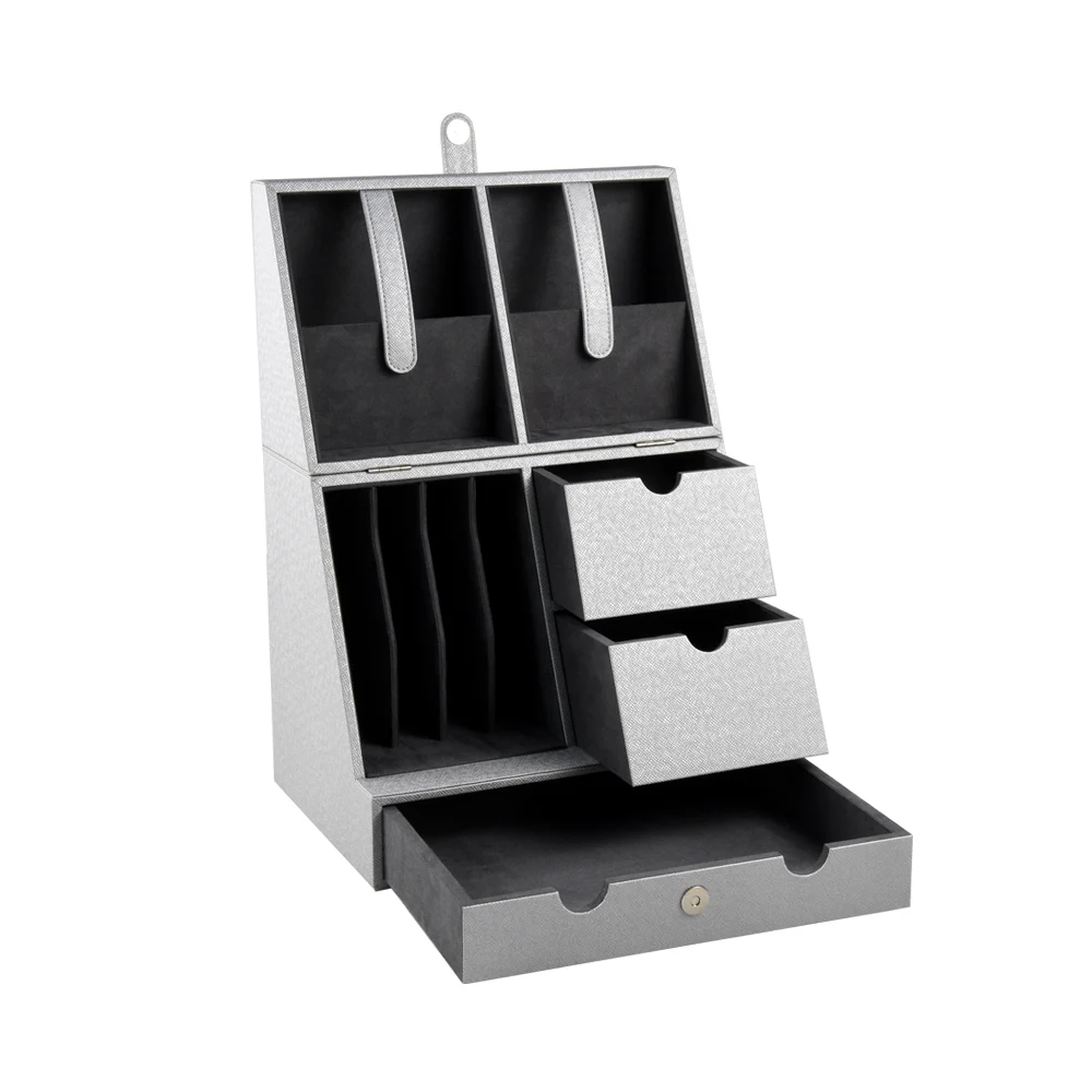 Настольный органайзер из искусственной кожи с 3 выдвижными