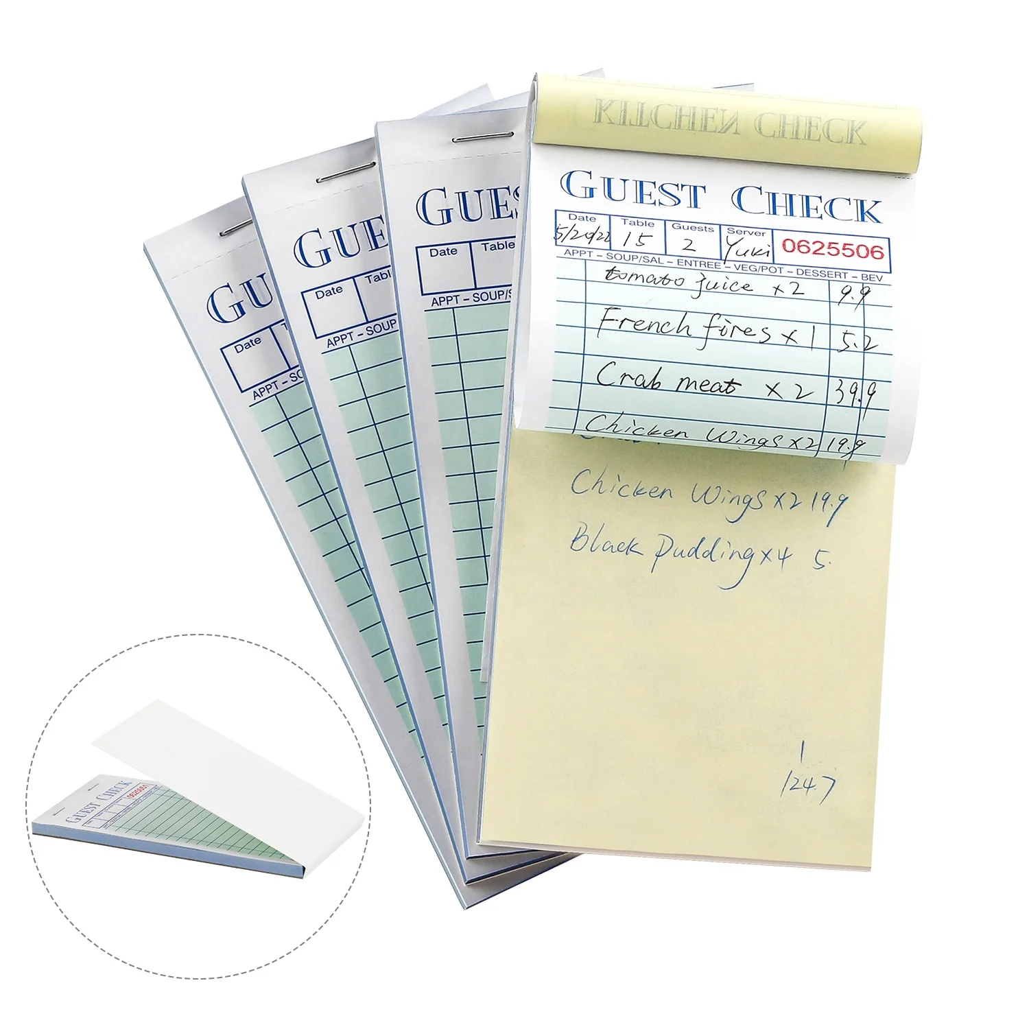 No Carbon Required NCR Carbon Paper Guest Check Book Restaurant Guest Check Book