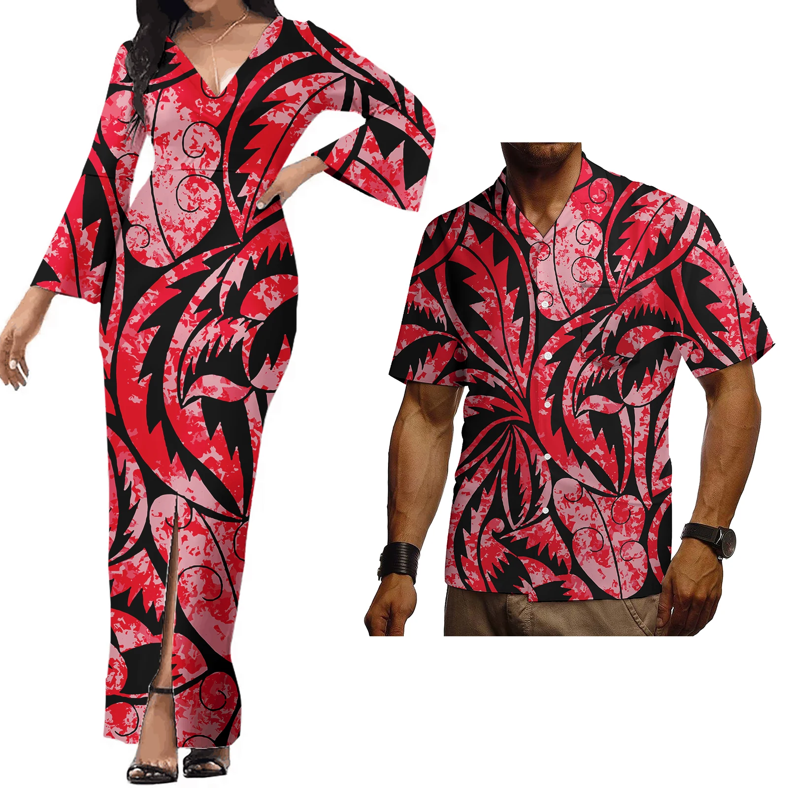 Custom Dresses Polynesian Samoan Tribal Puletasi Design Tapa Print Ladies Long Bodycon Party