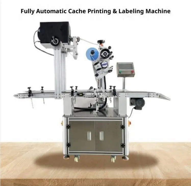 TEBAK Full Automatic Cardboard Box Label Applicator Adhesive Sticker Paging Flat Surface Plane Card Sticker Labeling Machine
