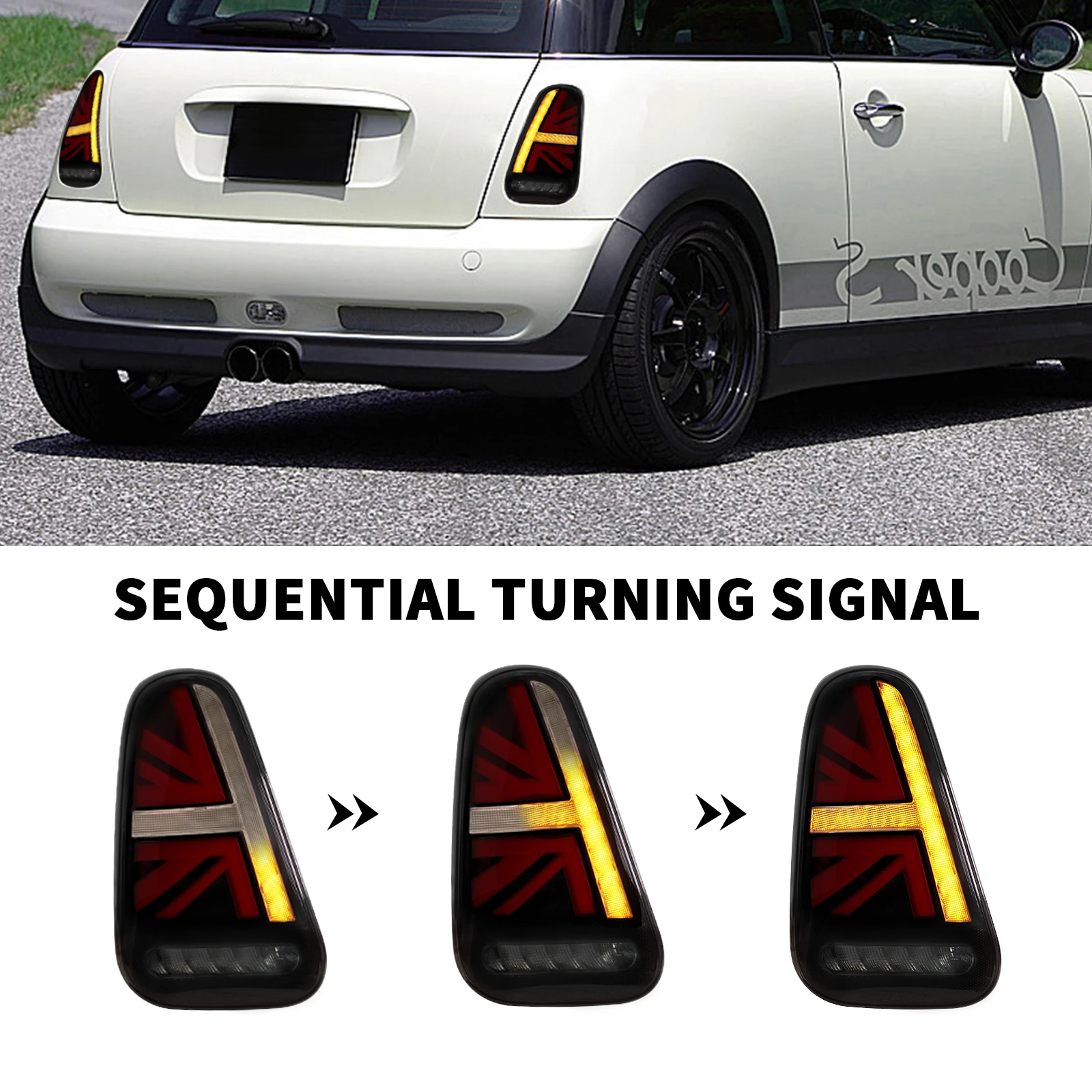 Archaic Union Jack LED Back Lamp for Mini Cooper R50-R53