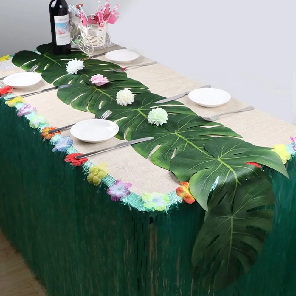 Hawaiian Luau Theme Party Decorations - 12pcs Palm Leaves, image size:993x993