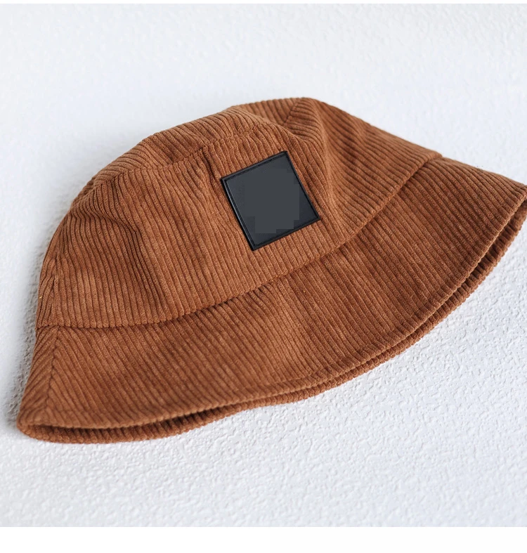 Wholesale custom private label oem logo colorful two tone designer big oversize unisex patchwork warm thin corduroy bucket hat