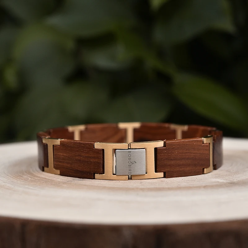 Unisex Bobo Bird Wood Bracelet for Men Women Chinese Factory's Hot Sale Item Stainless Steel Watch Wood Bracelet Gifts Parties
