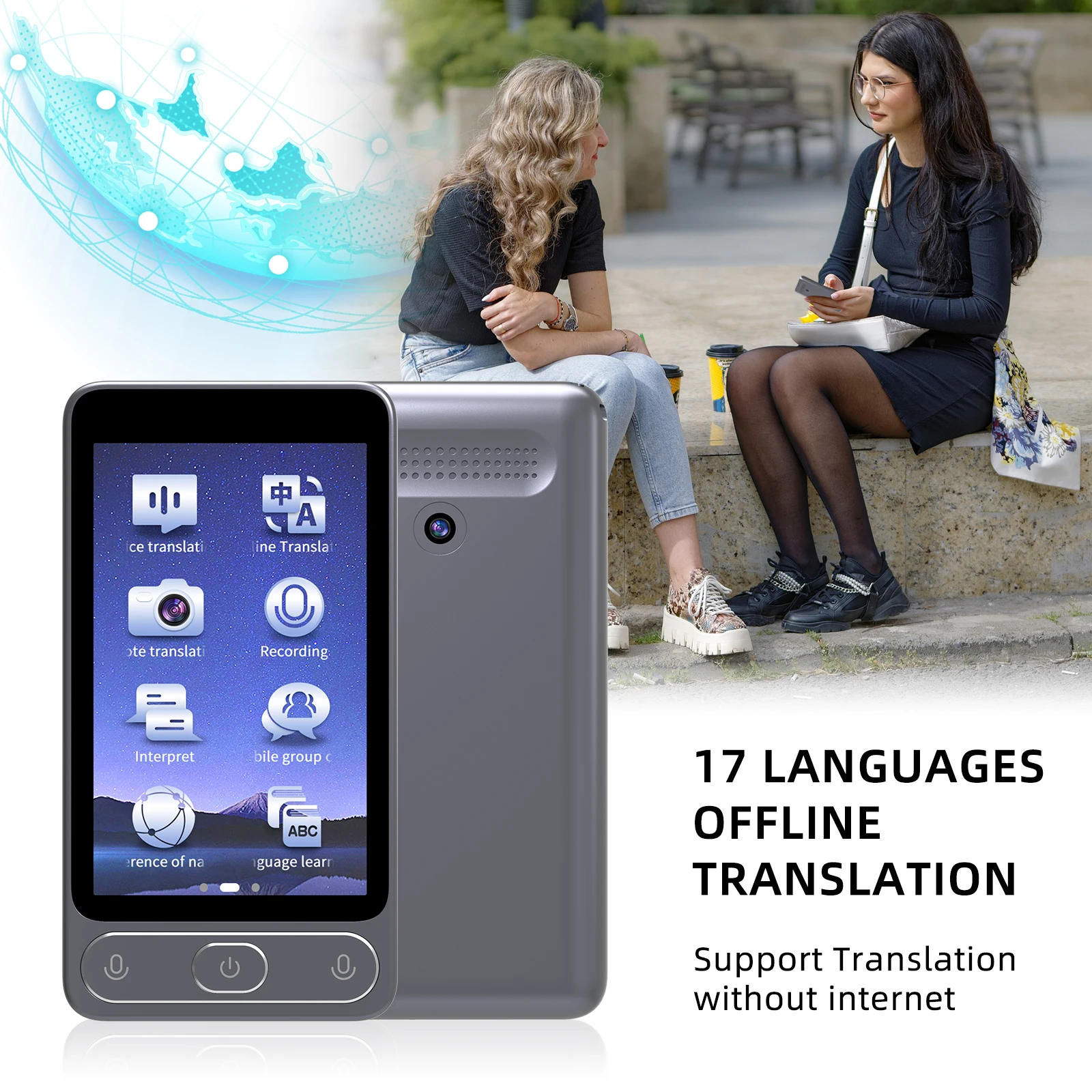 Wholesale Tr10 138 Languages Real Time Translator Portable Voice Translator Device HD Touch Screen Photo Offline Translation factory