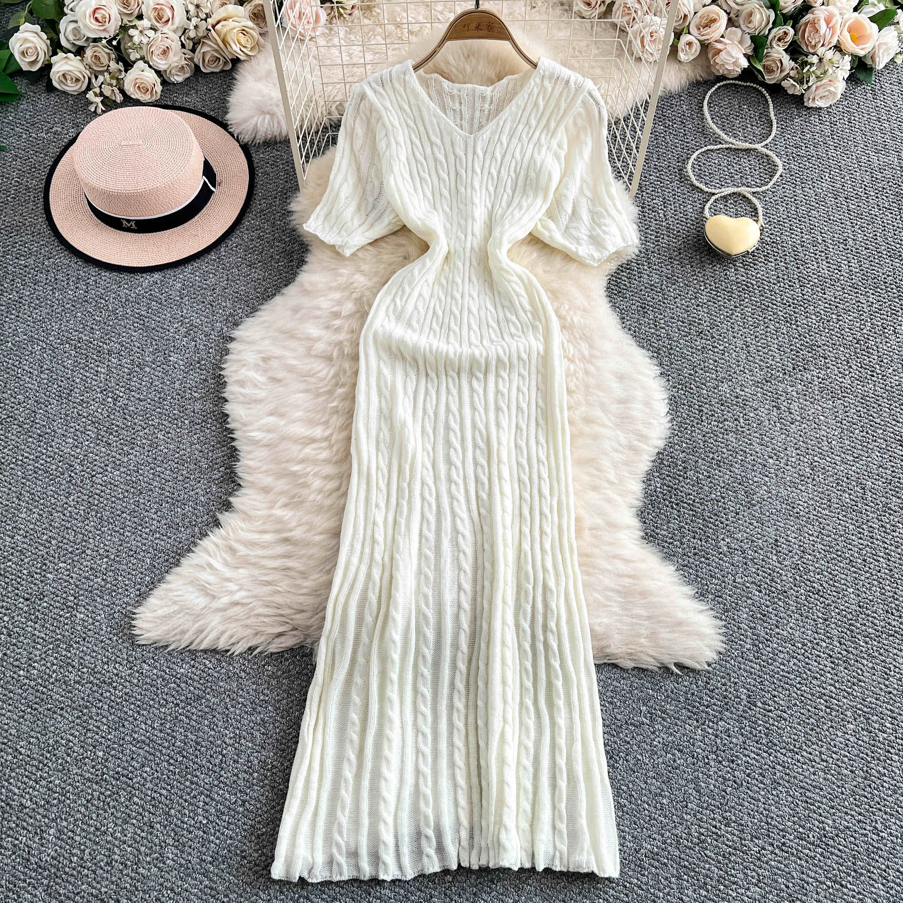 luiza botto tricot knit maxi dress SPELL Lou Lou Knit Gown - Cacao main image 0