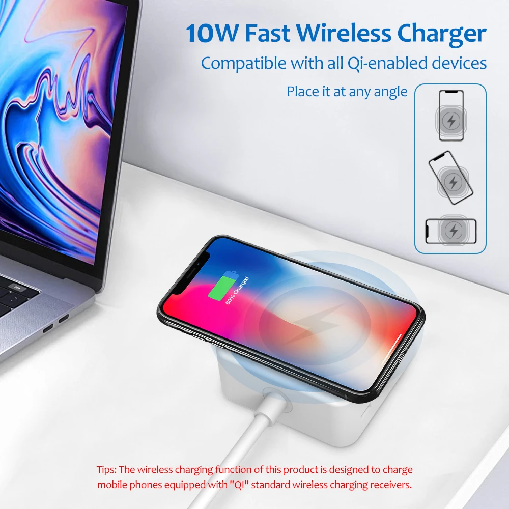 Etl 2 Pin Wireless Charger 20w Type C Electrical Power Extension Cord ...