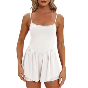 Custom Mesh Sports Tennis Wear Skirt Jumpsuits Quick Drying Fitness One Piece Yoga Dress