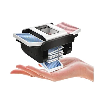 KPAW Mélangeur automatique de cartes pour 1 à 2 jeux avec deux modes, rechargeable par USB-C, mélangeur de cartes à faible bruit pour jeu de cartes à domicile, voyage (noir 1