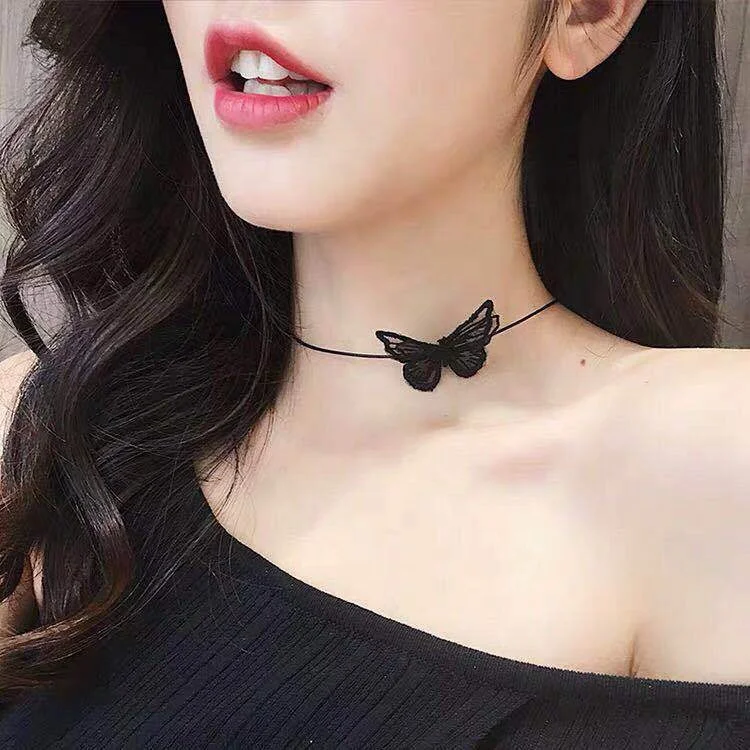 Buy Butterfly Choker Necklace,Lace 