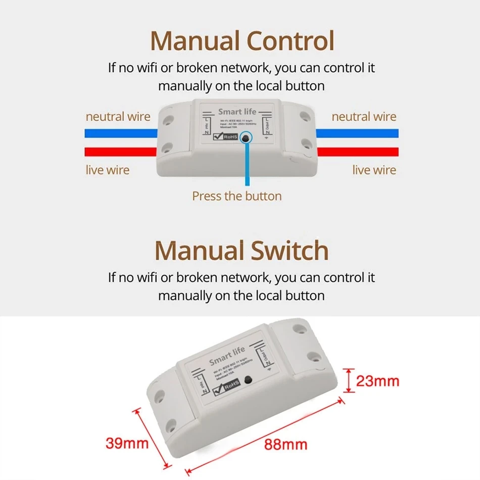 Wholesale DIY WiFi Smart Light Switch Universal Breaker Timer Smart Life  APP Wireless Remote Control Work with Alexa Google Home Smartlife From  m.