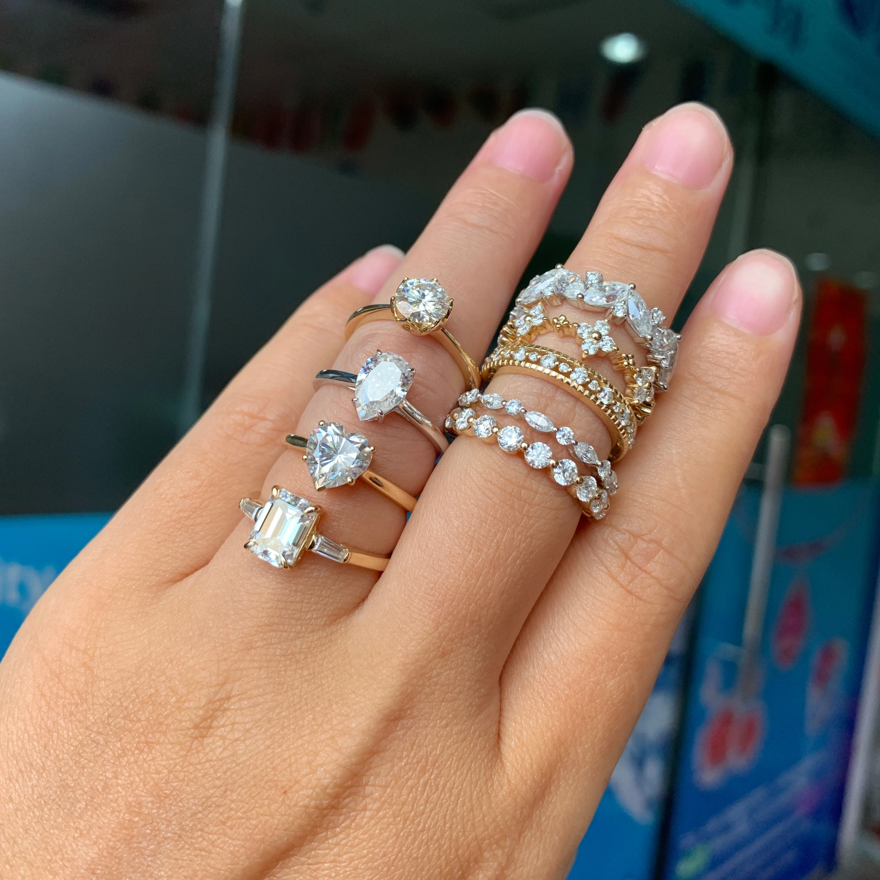 Solitaire Ensemble Bague Mariage Femme Set D'alliances Esma Bague à  Diamants Solitaire Et Jonc Or Rose